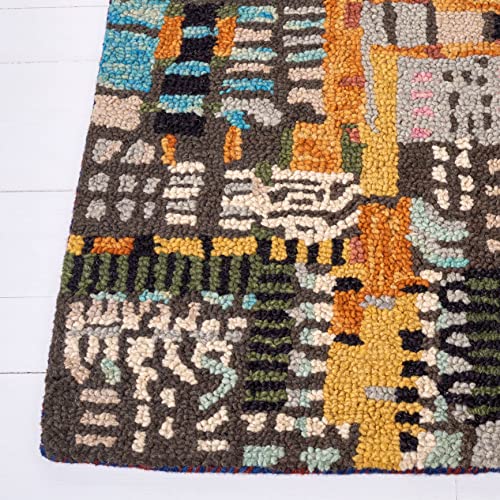 Tapete Boho cuadrado 91x91 cm de lana hecho a mano miniatura 3