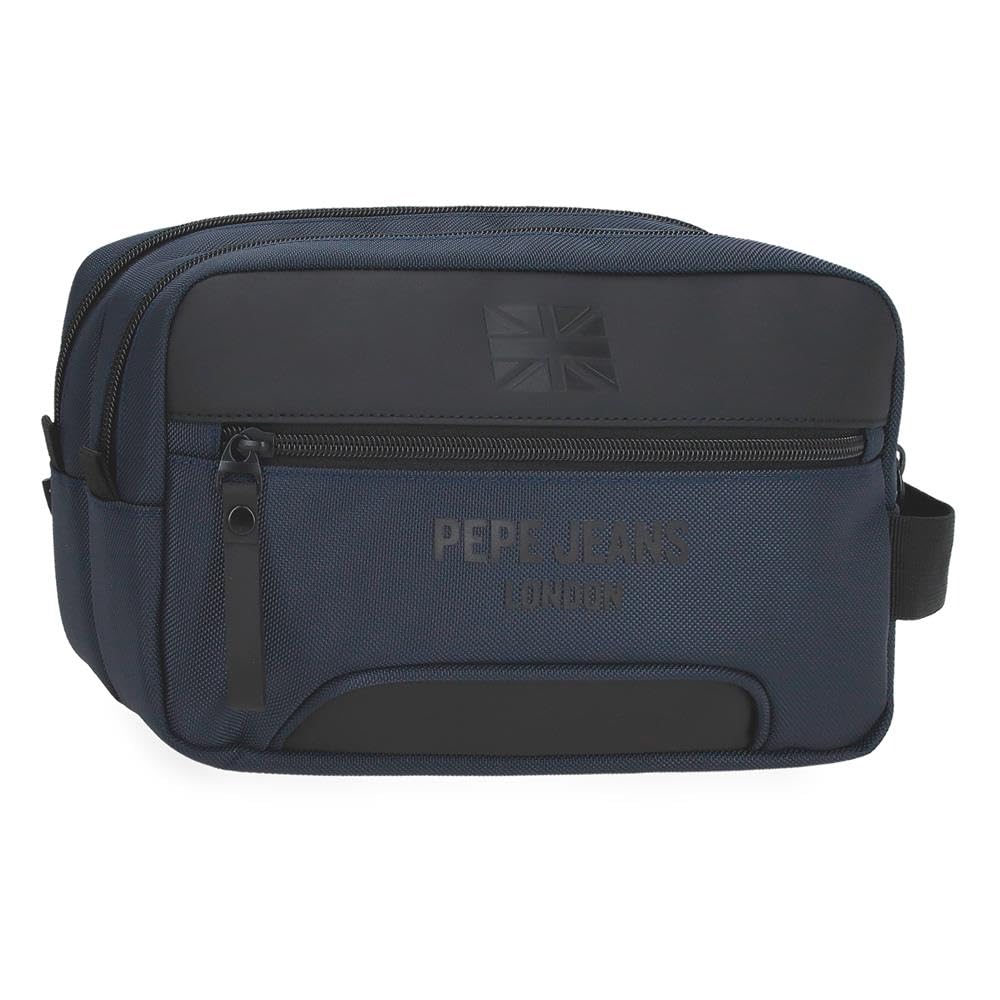Pepe Jeans Bromley Kosmetyczka Dwukomorowa Możliwość dostosowania Niebieski 26x16x12 cms Poliester by Joumma Bags, Niebieski, Talla única, regulowana kosmetyczka dwukomorowa