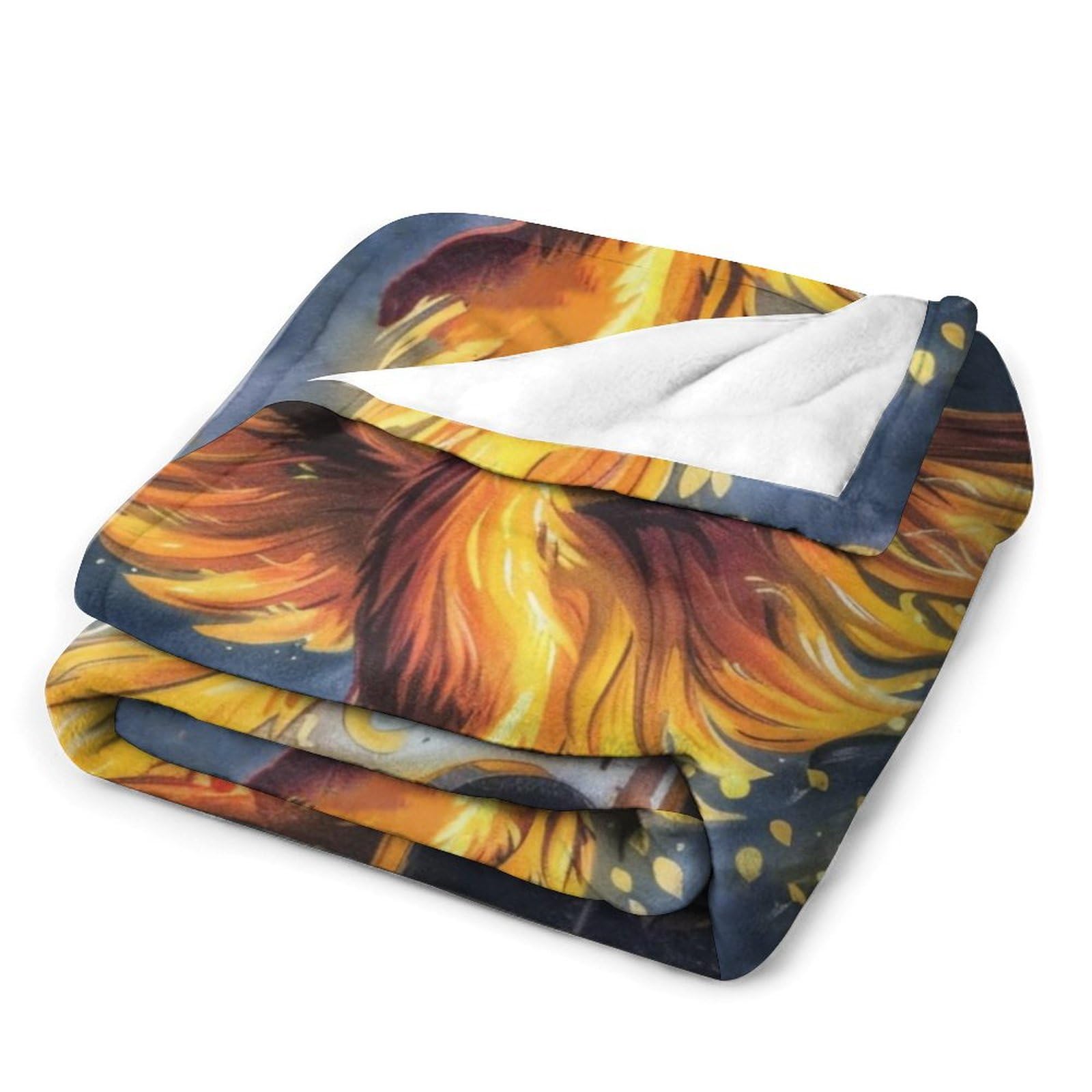 Phoenix Rising Throw Blanket | Soft Flannel Fantasy Flamebird Design, Lightweight, 40x50 Inches, 280 GSM