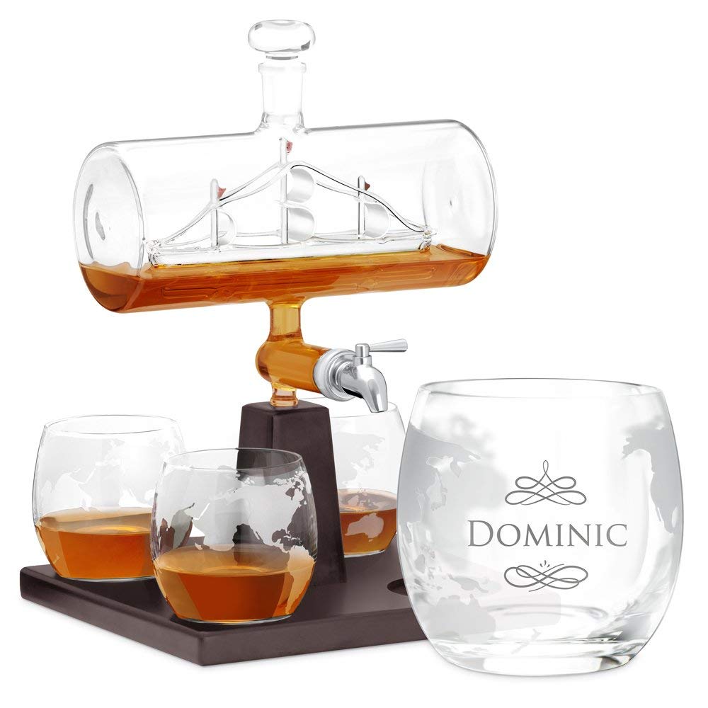 Buy Murrano Personalised Whisky Decanter Brandy Rum Bourbon Whiskey Set