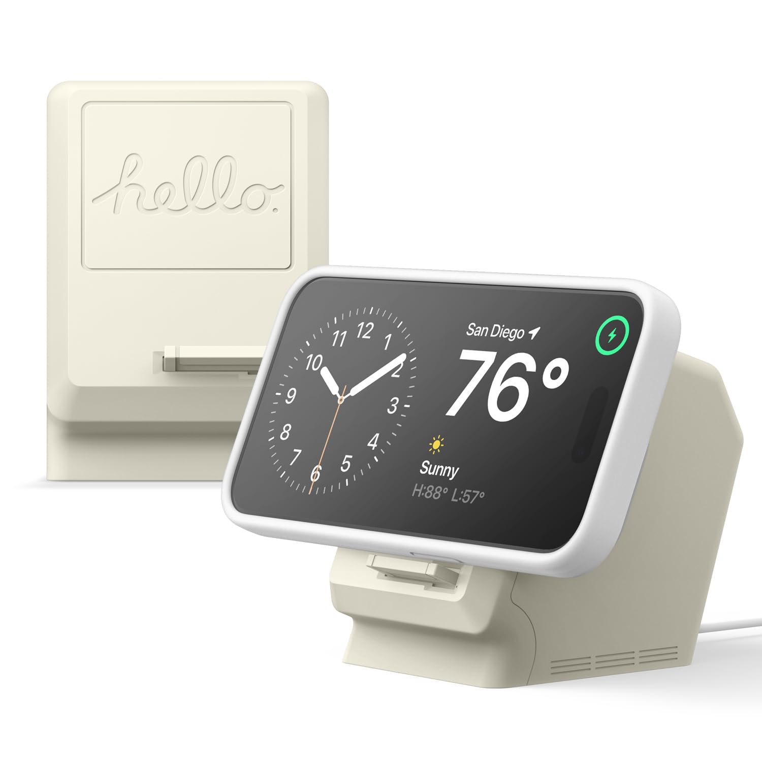 MS M4 Charging Stand Compatible with MagSafe Charger Premium Silicone Stand Compatible with iPhone 15/14/13/12 Series - Classic White (Charging Cable Not Included)