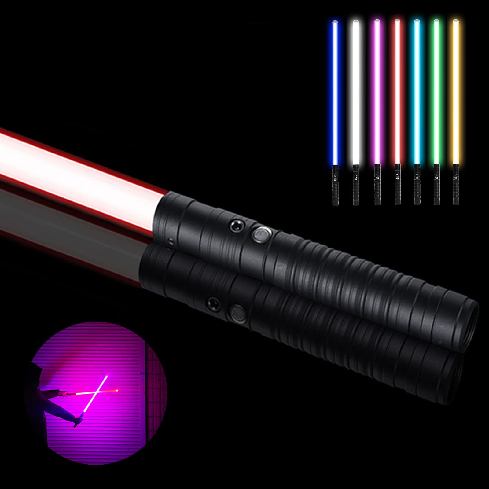 Buy AUKOURLI Lightsaber, RGB 7 Colors Metal Hilt Light ,Light up Saber