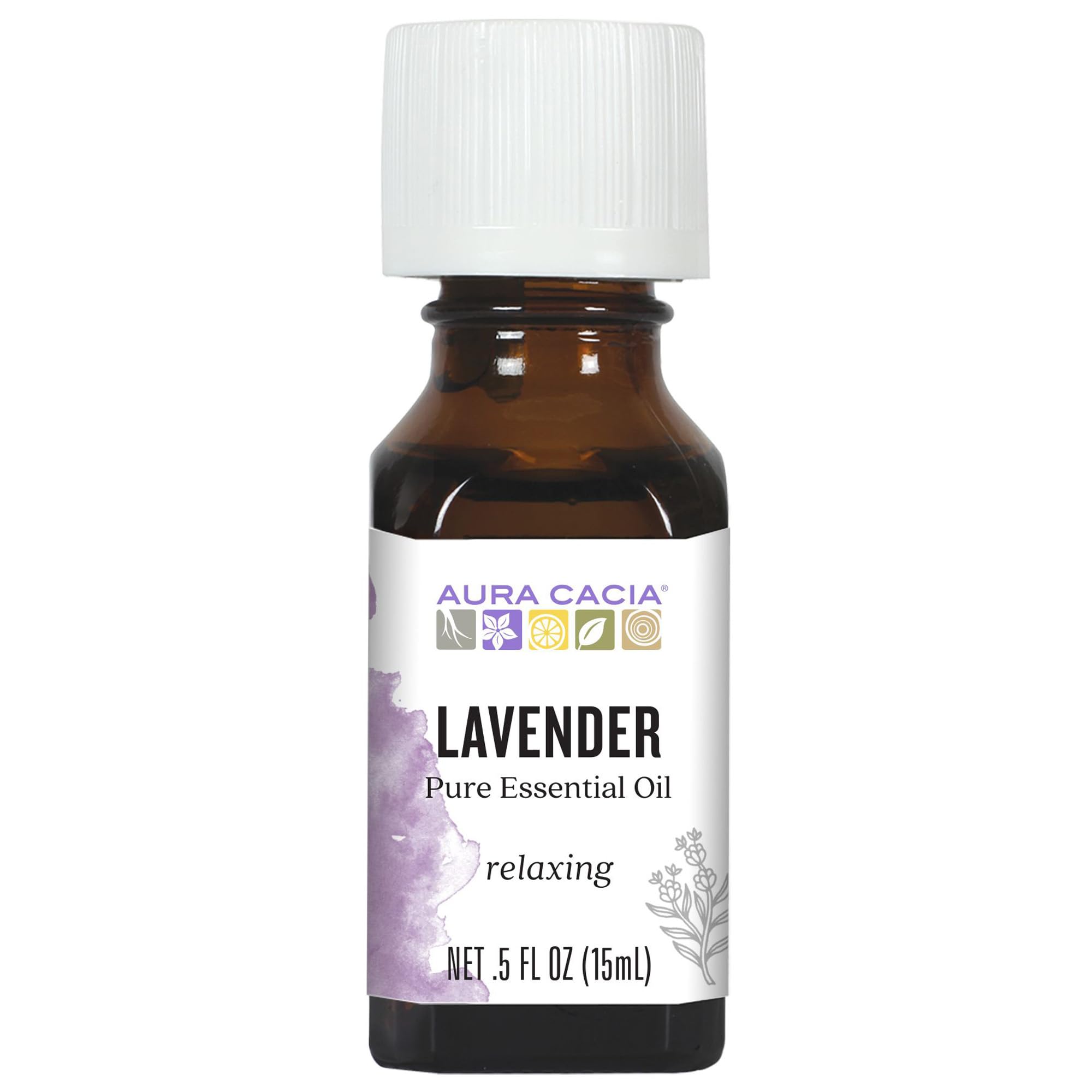 Aura Cacia 100% Pure Lavender Essential Oil GC/MS Tested for Purity 15 ml (0.5 fl. oz.) Lavandula angustifolia