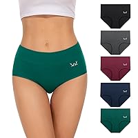 TANSTC Mutande Donna Cotone Culotte Vita Alta Slip Mutantina Pacco da 5