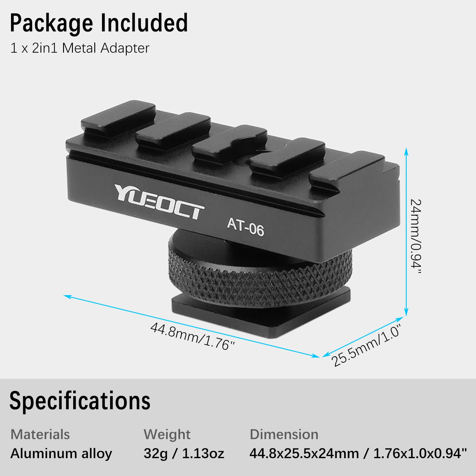 2-in-1 Metall-Adapterhalterung für Teleskop-Finder, Zielfernrohr, roter Punkt, Reflex-Sight Fit, Video, DSLR, spiegellose Kamera, Blitzschuh, Kaltschuh, Himmel, Astrofotografie