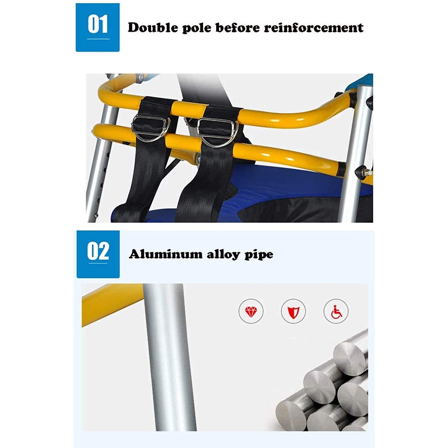 Andador para ancianos, Rollator Mobility Walker, Rollador de rehabilitación infantil Walker, Walker de transmisión ligera plegable, ADID for caminar con movilidad for niños con asiento acolchado y rue
