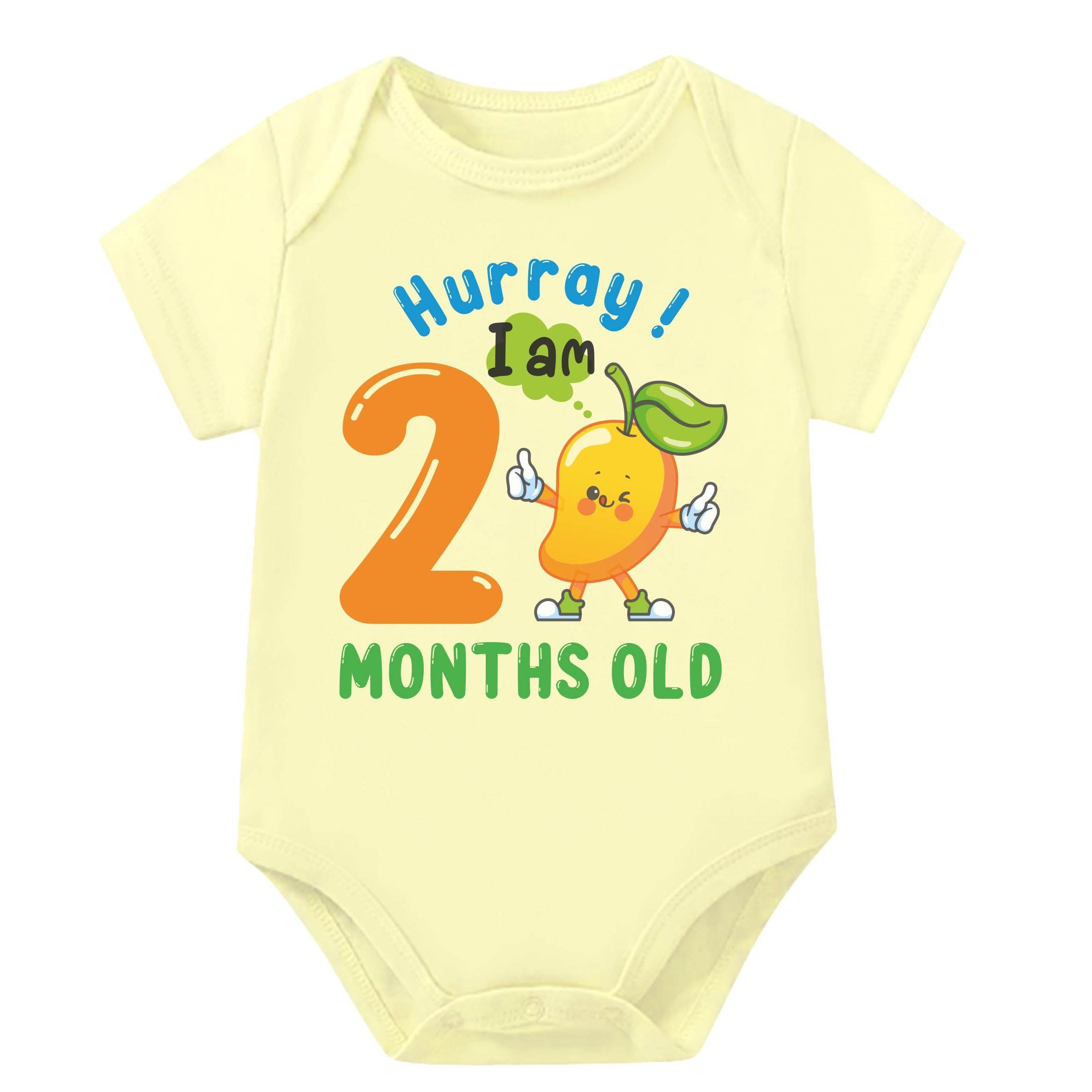 Lillypupp Mango theme monthly milestone baby photo shoot props. All Birthday months photography props for newborn infant boys girls. (YELLOW, 2 MONTHS)-image-40
