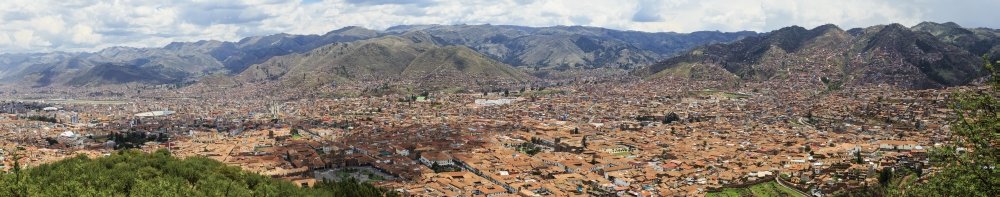 Cusco Peruvian city panorama from Saksaywaman with airport and soccer stadium on left Cusco Peru Poster Print by Alvis Upitis Design Pics (17 x 11)