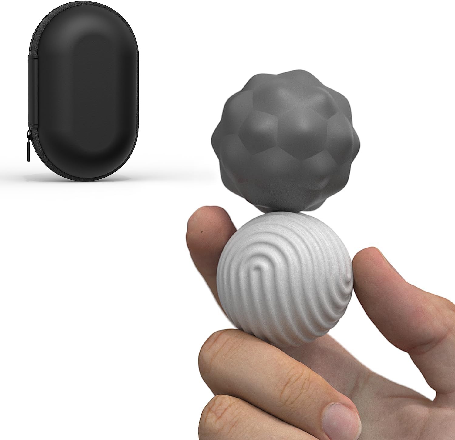 Silicone Magnetic Stress Balls Fidget Toys,2Pcs Large Attraction Textures Sensory Balls with Silicone Shell for for Adults,Silent Fidget Toys for Men,Teen (Grey)