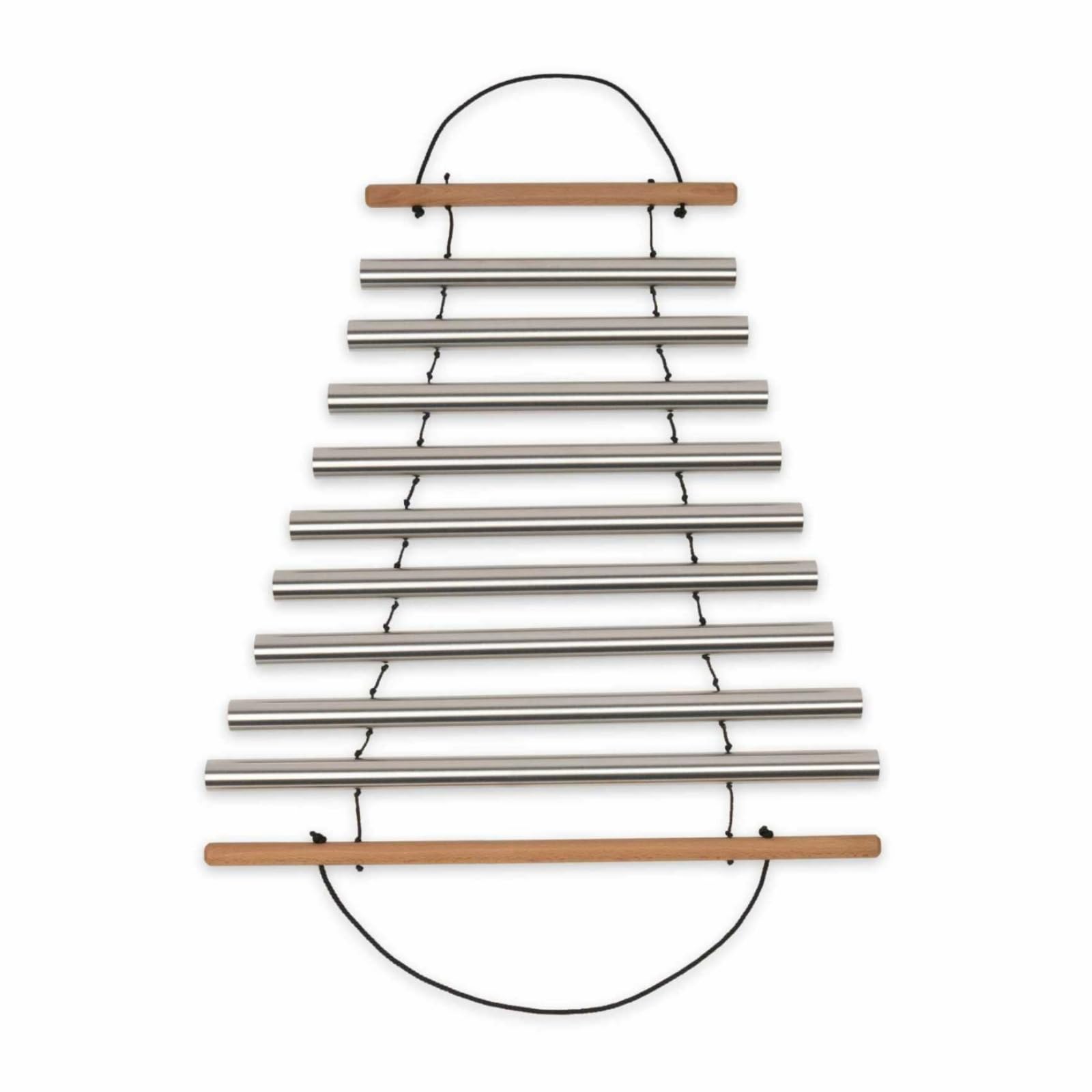 Baoblaze Carillon à Main Carillon Ornemental Tubes Métalliques Instrument de Percussion Décoration Apaisante Maillet Inclus Timbre Brillant Noire Adapté aux Salles de Classe Méditation Patio Couvert