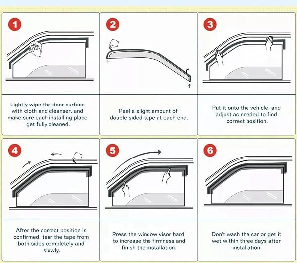 ZZDSNJ in-Channel Rain Guards 4-Piece Compatible with 2009-2018 Dodge Ram 1500 Crew Cab Window Visors Side Window Deflectors Shield Shade by ZZDSNJ - Used condition - Image 6