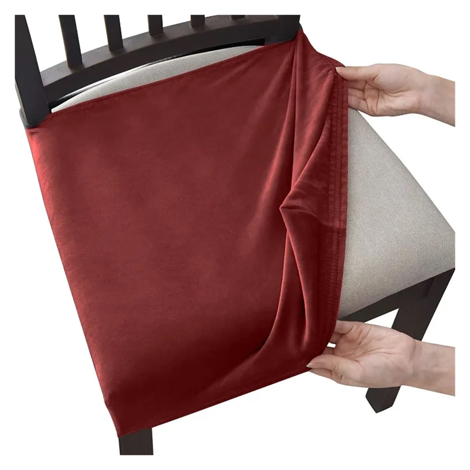 CYMMIYT Chair Covers Velvet Chair Cover with No Backrest Anti-Dust Stretch Covers(Color 4)