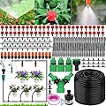 MULEVIP 200 pcs Kit irrigazione per Giardino,Sistema di Irrigazione da Giardino,Drip Irrigation Kit di Microirrigazione Automatici Regolabili,Flower Bed,Terrazza Piante - 50 m,Adattto a Patio,Prato