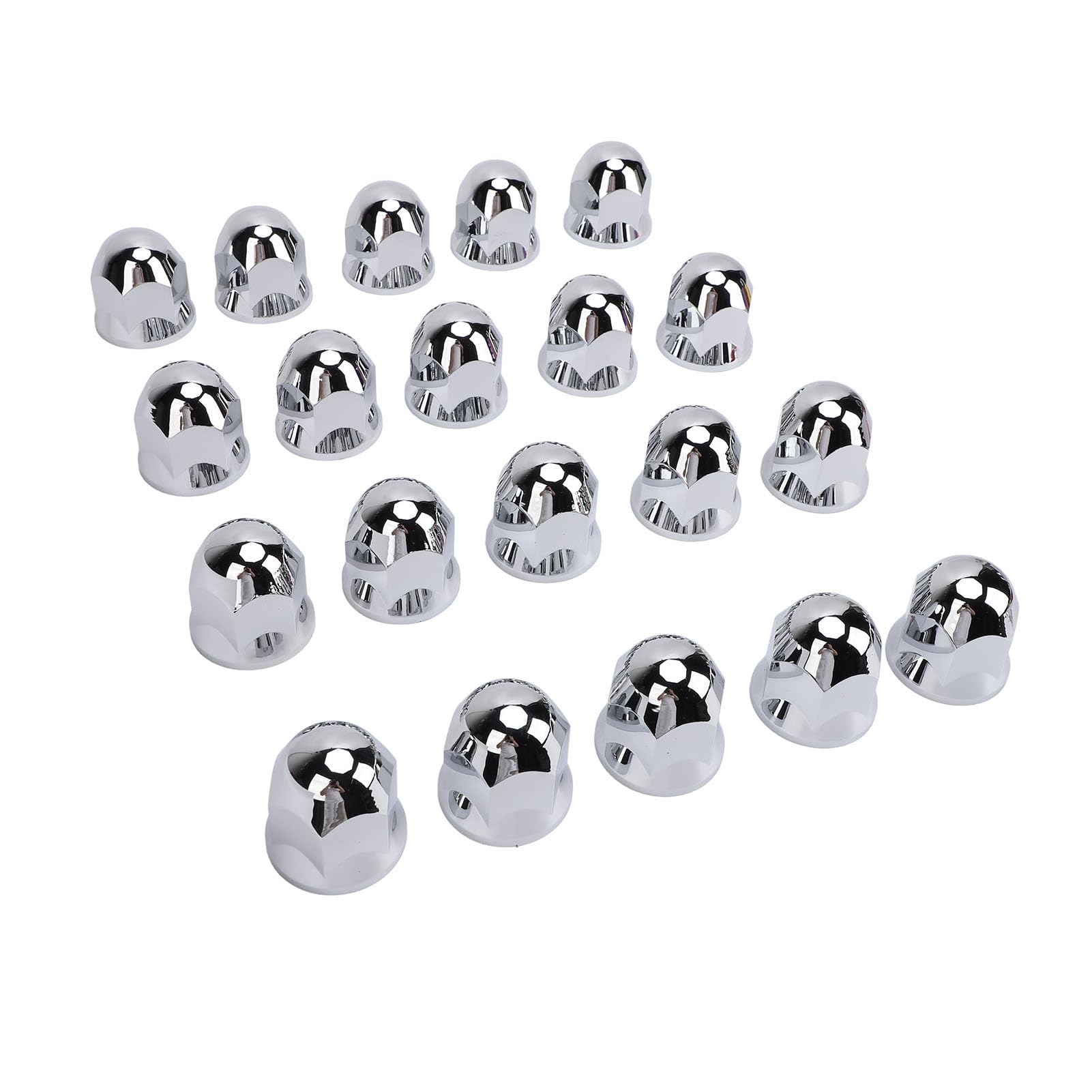 Cappucci Copridado Cromati da 33 Mm, Plastica ABS Cromata Resistente alla Ruggine, Stile Flangia a Pressione, Universale per la Maggior Parte dei Camion e Rimorchi (20PCS)