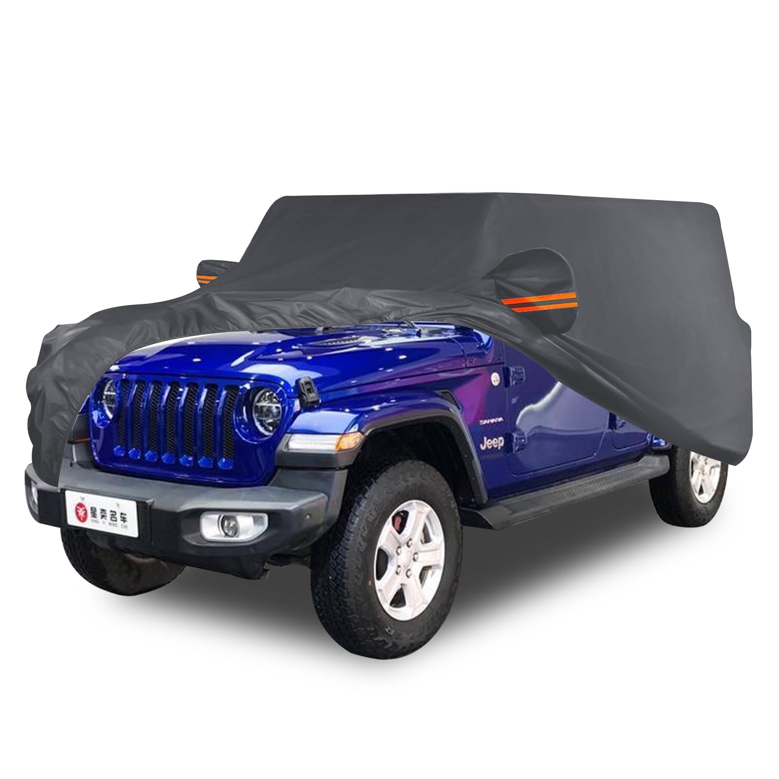 Car Cover for Jeep Wrangler 4 Door,Windproof Dustproof UV Protection Auto Cover for Jeep Wrangler JK,JL,YJ 1987-2022
