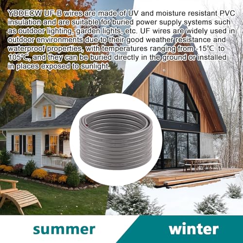 Image of 6 /3 UF-B Wire - 25FT 100% Pure Copper 6AWG 3 Connector Direct Burial Electrical Cable 6 Gauge for Underground Feeder Wet or Corrosive Locations Indoor & Outdoor etc