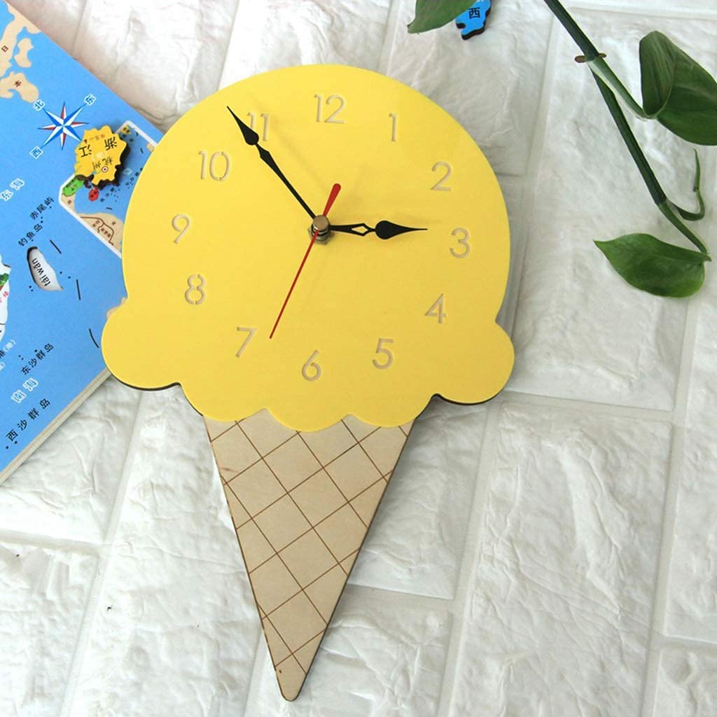 Amazon.com: Inzopo Ice Cream Shape Wall Clock, Kids Decorative