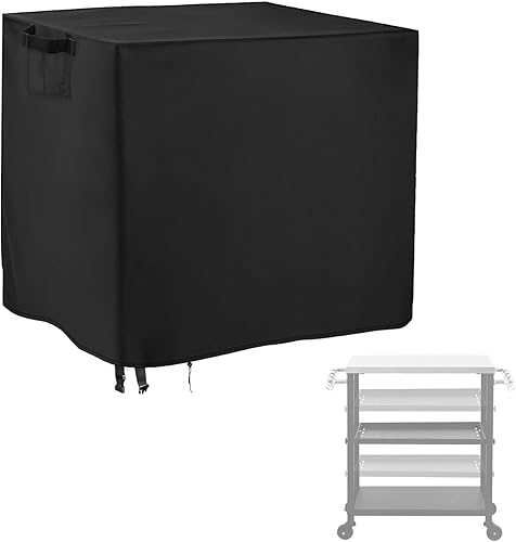 Feasto - Funda para carrito de comedor al aire libre de 34 pulgadas, con tres estantes movibles, para preparación de alimentos y carrito de trabajo,