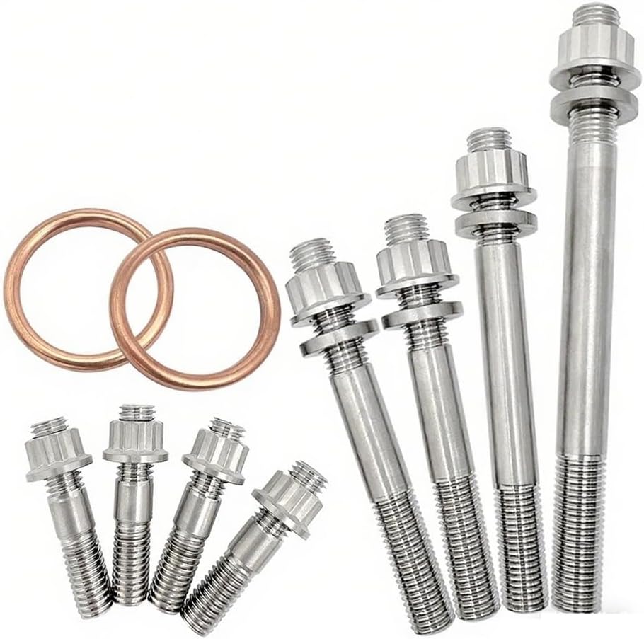 Cylinder Titanium Head Stud Nut Kit Set For 400 TRX400EX 18291-MN5-650 90301-HM8-000 92900-08022-0B