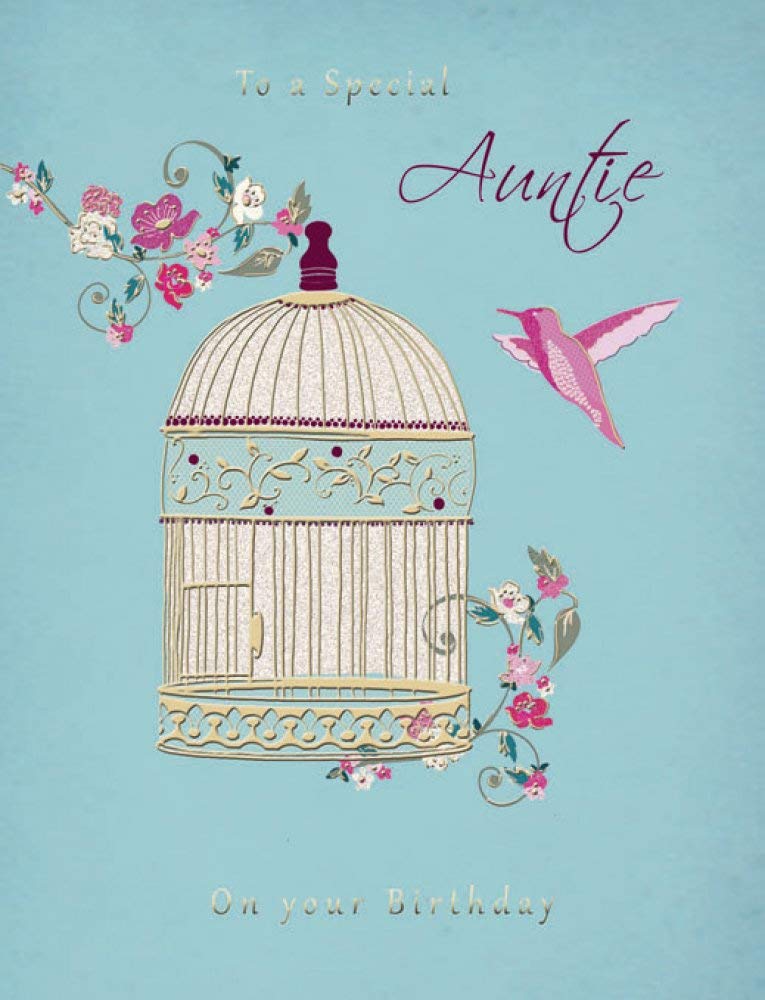 Piccadilly Greetings Traditional Birthday Card Auntie - 8 x 6 inches