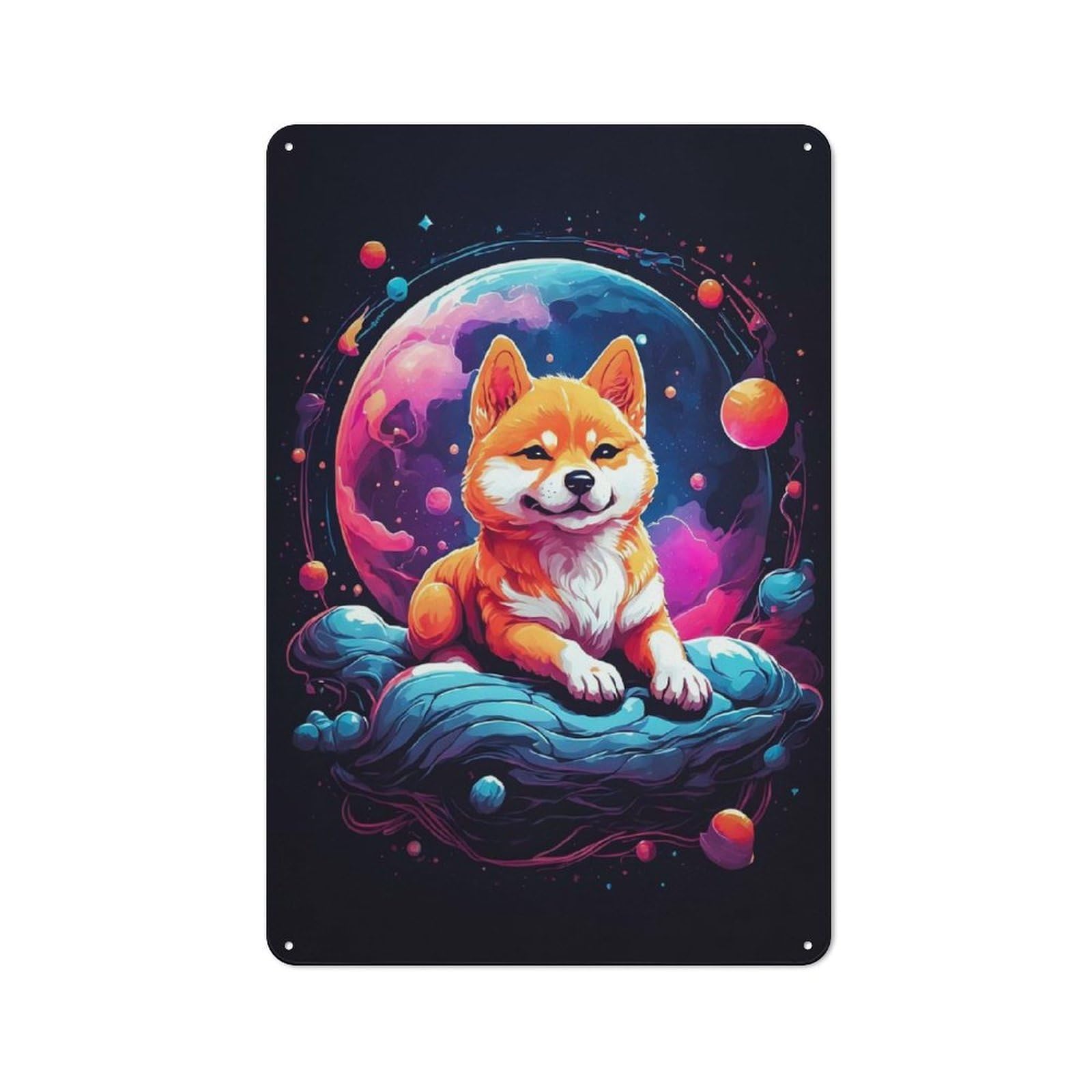 Retro Shiba Inu Puppies Metal Sign 30x20cm, Home Bar Decor for Pub, Home Bar, Shed Or Man Cave, for Relaxed Wall Styling