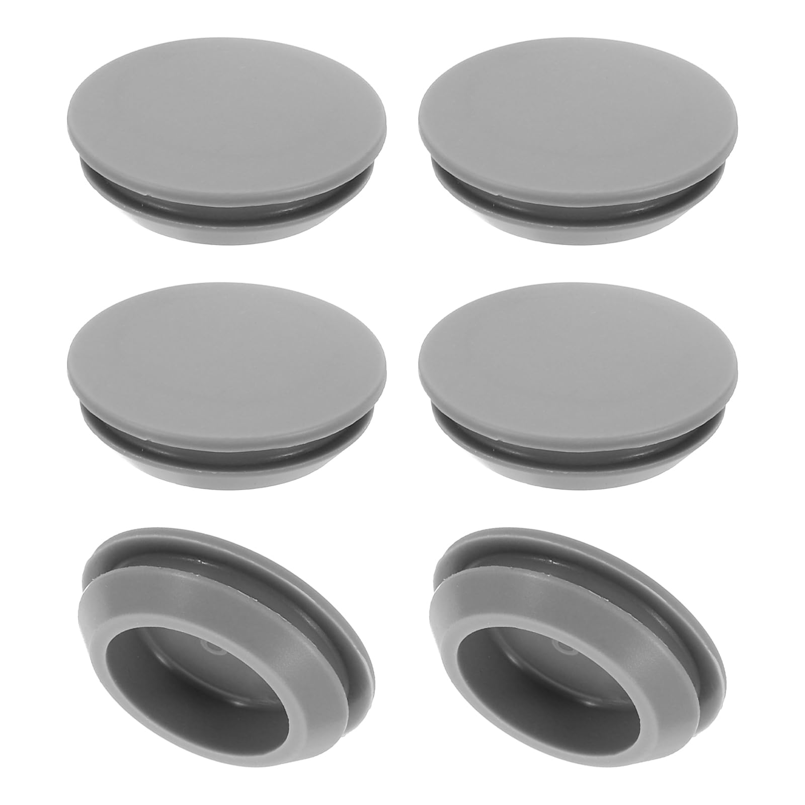 PATIKIL 22mm Diameter Silicone Round Snap, 6 Pcs in Type Locking Furniture Hole Plug Button Protective Cover Cap Head Fit for 22-24mm Hole for Seal Bulkhead Cylinder Hole, Grey