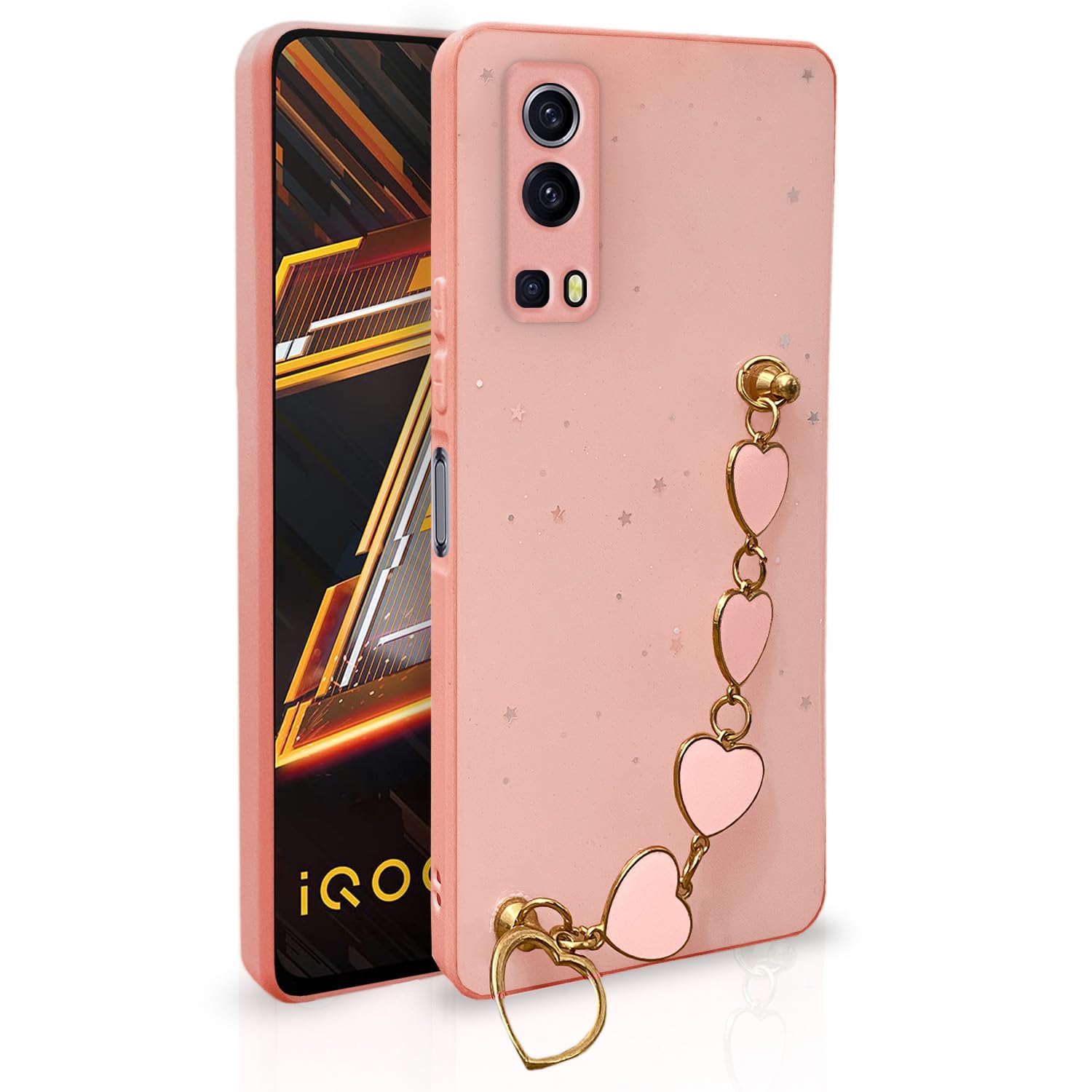 Pikkme iQOO Z3 5G Back Cover for Girls | Heart Shaped Metal Chain Blocks | Sparkling Soft TPU | Case for iQOO Z3 5G (Pink) (B0BY87KNXX) Amazon Price History, Amazon Price Tracker