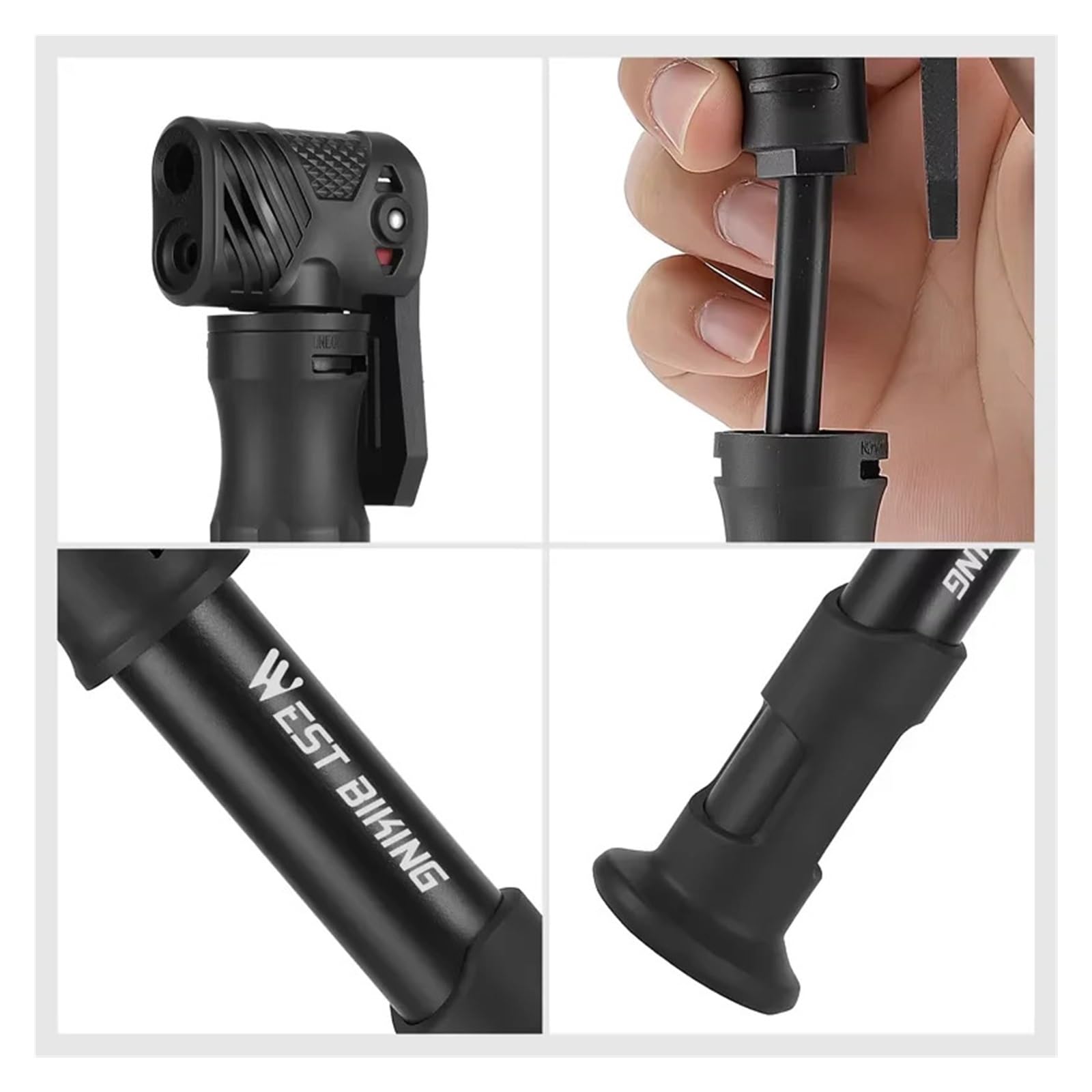 1 Stück 120 PSI leichte tragbare Fahrradpumpe mit Ratschen-Multifunktionswerkzeug, Reifenfüller passend for Schrader und Presta for die Notfallreparatur beim Radfahren(Multi-Tool Set)