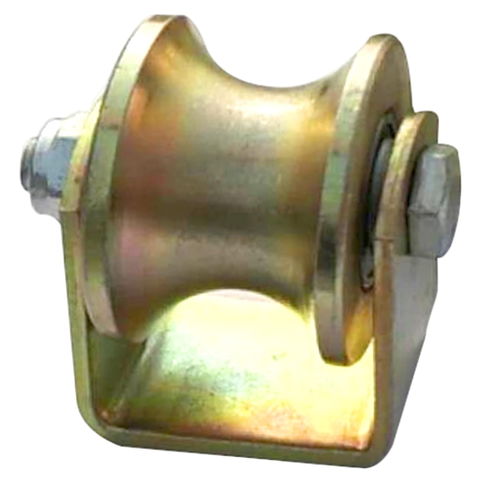 Sliding Gate Rollers 2 Inch U Shaped Groove Pulley Wheel with Bracket Heavy Duty Metal Rope Roller for Sliding Gate Track Industrial Machines Wire Rope Rail