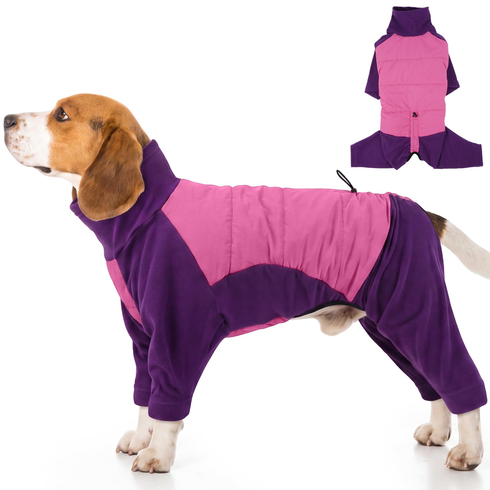 OUOBOB Dog Winter Coat Warm Fleece for Small Dogs Purple S