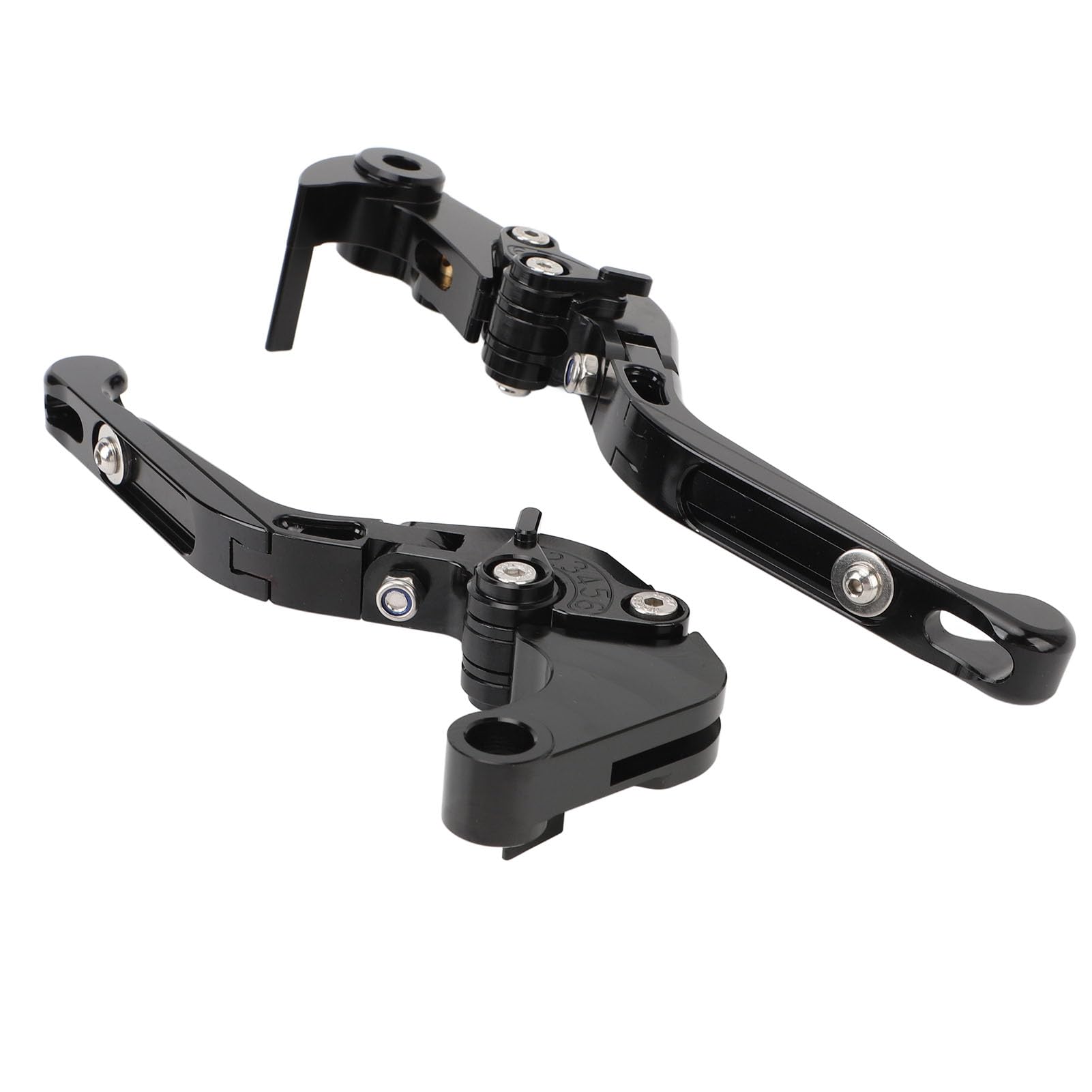 EMUKOEP Leva Frizione in Lega di Alluminio CNC Resistente Alla Corrosione per YZF-R6, Maniglia Freno Pieghevole Regolabile, 1 Paio (Nero)