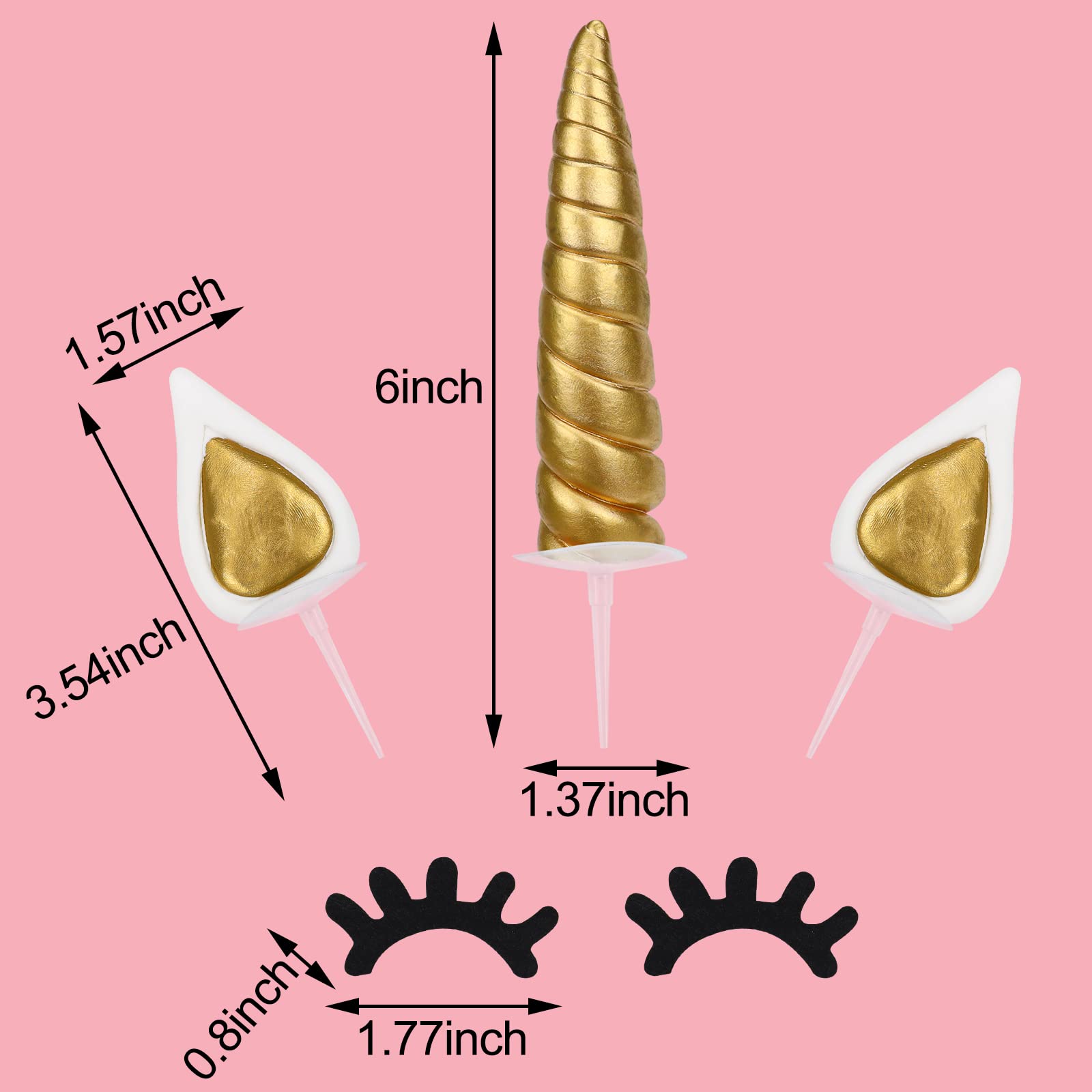 Unicorn Cake Topper Kids' Cake Decorations Gold Birthday Cake Toppers