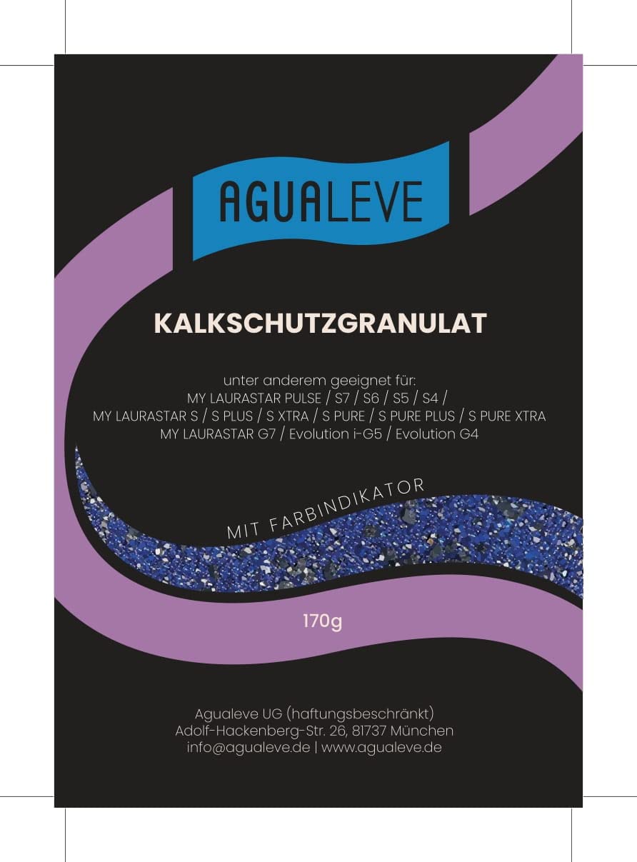 AGUALEVE Granulado antical para sistemas de planchado Laurastar | 1 x 170 g | calidad de marca fabricado en la UE | relleno, filtro antical, filtro de agua, antical, protección contra la sal,