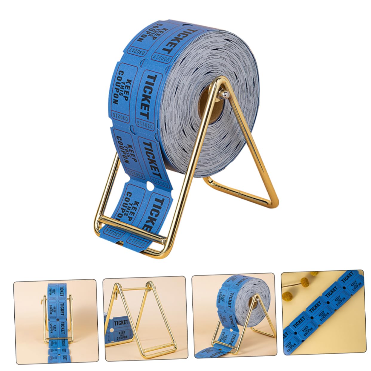 Artibetter 1000pezzi Biglietti Premio Vuoti Per Aste Di Carnevale Raccolte Fondi Eventi Feste in Ufficio Compleanni Lotterie e Aste Cinesi Incluso Supporto Dorato Per Distribuzione Facile Per