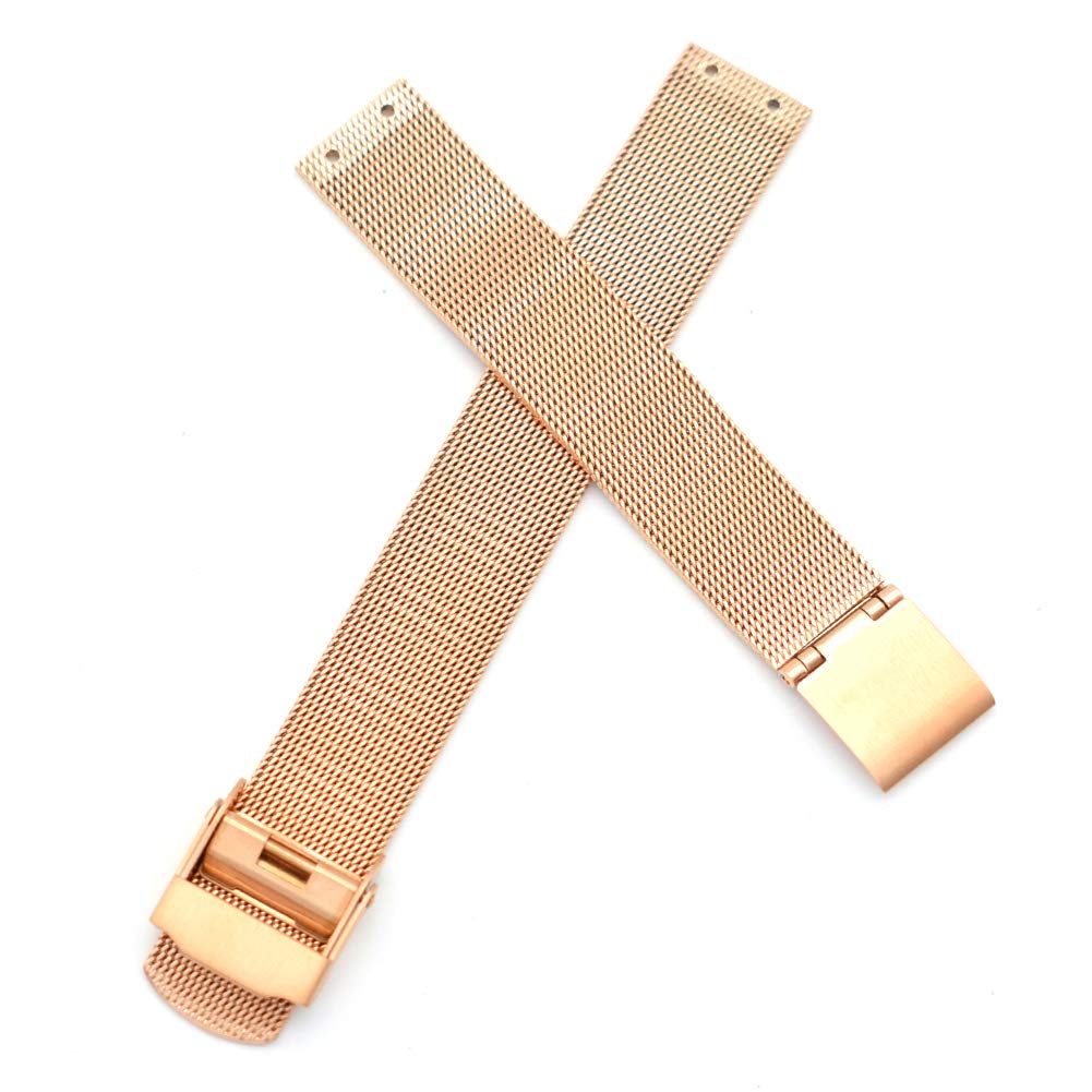 14mm Screwing Stainless Steel Watch Strap Replacement for Skagen (Rose Gold)