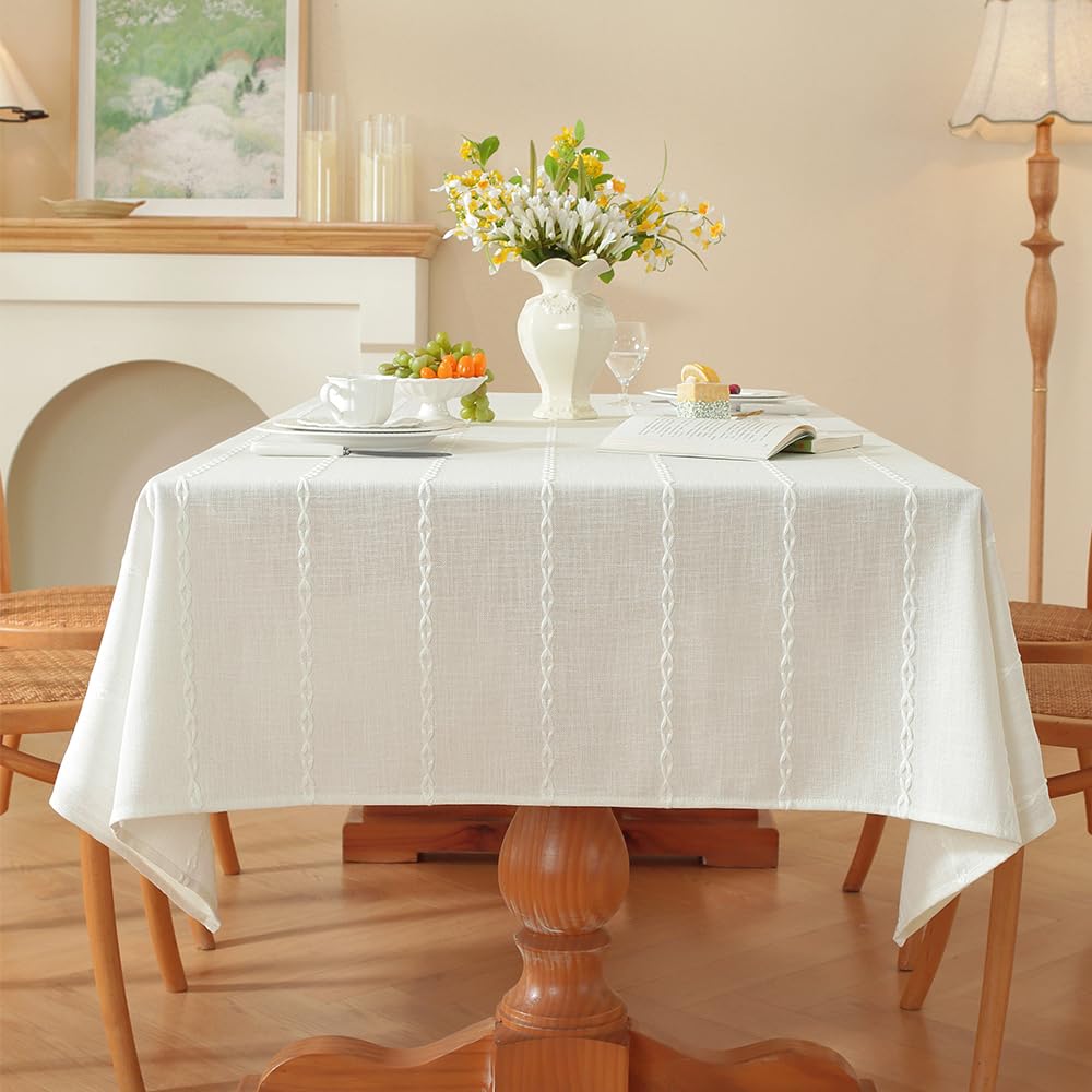 Snapklik.com : Zobesta White Linen Table Cloth Cotton Linen Tablecloth ...