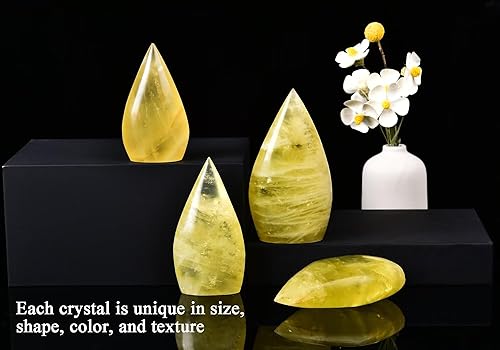 Miniatura 5 de Torre de varita de cuarzo en forma de gota de cristal curativo de cuarzo de limón 1.1-1.5 LBS