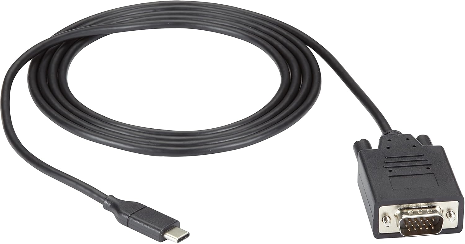 Black Box USB-C to VGA Adapter Cable, 1080p HD, 6ft