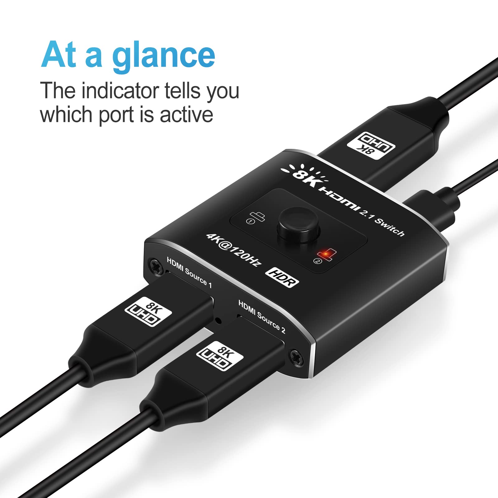 avedio links HDMI 2.1 Switch 2 in 1 Out 8K@60Hz, 4K@120Hz HDMI