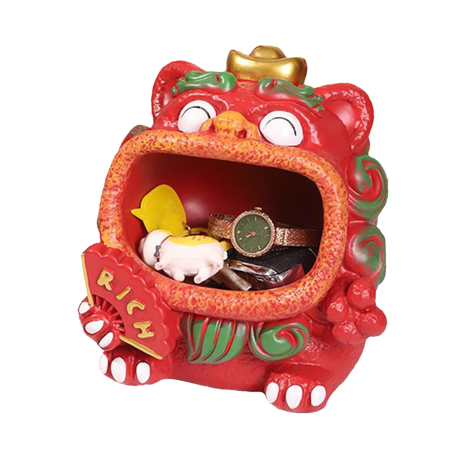 Forme de lion porte-bonheur en plateau porte-clés moderne pour cadeau de crémaillère