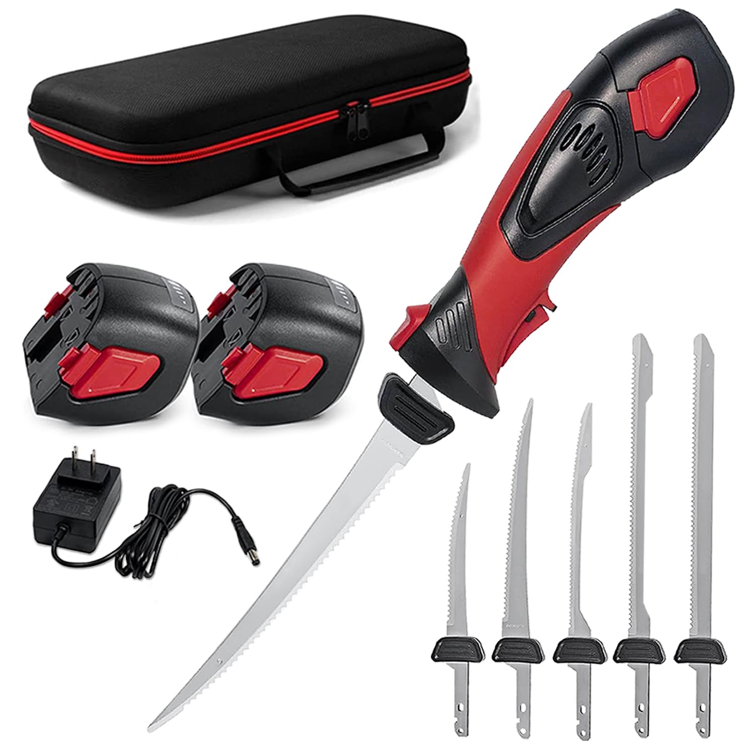 Cordless Electric Fillet Knife - 5 Ti-Nitride Coated Non-Stick