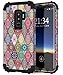 Hocase Galaxy S9 Plus SM-G965 Case, Heavy Duty Protection Shock Absorbent Silicone Rubber+Hard Plastic Hybrid Dual Layer Protective Phone Case for Samsung Galaxy S9 Plus 2018 - Mandala Flowers