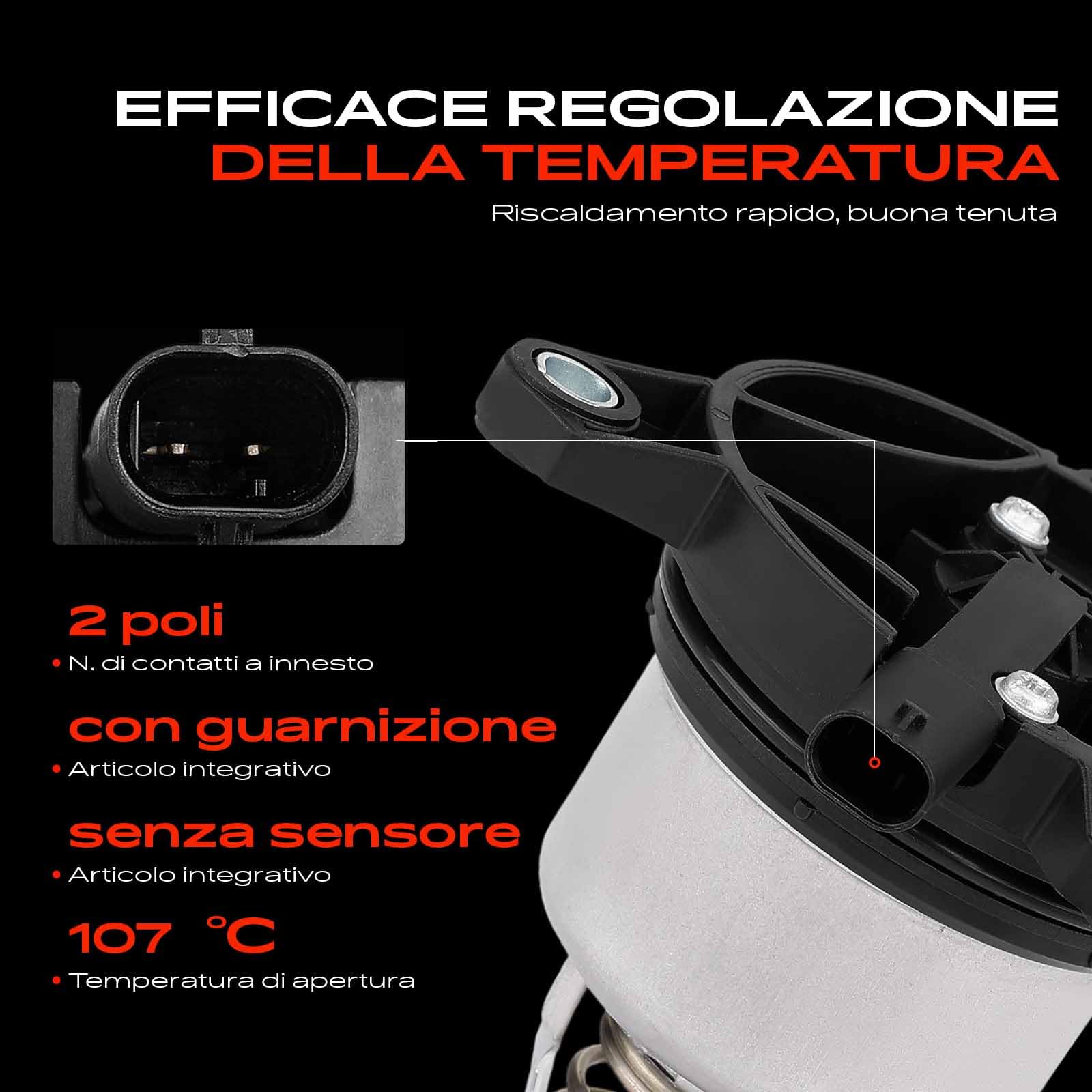 Frankberg Termostato del liquido di raffreddamento 2 Poli PAB121115 | Compatibile con: A6 Avant 4A5, A7 Sportback 4KA, Q8 4MN 4MT, Q7 4MB 4MG 4MQ, A8 4N2 4N8 4NC 4NL
