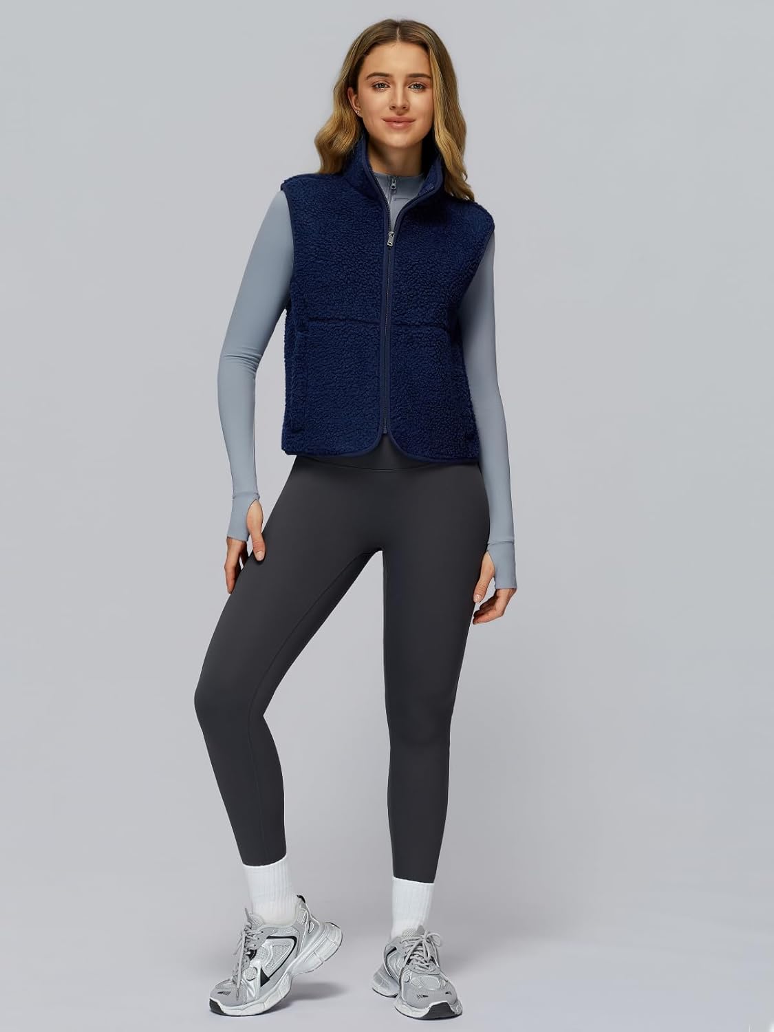 Women’s Fleece Zip Up Vest | Soft Sherpa Warm Sleeveless Jacket with High Collar | Outerwear for Fall Winter