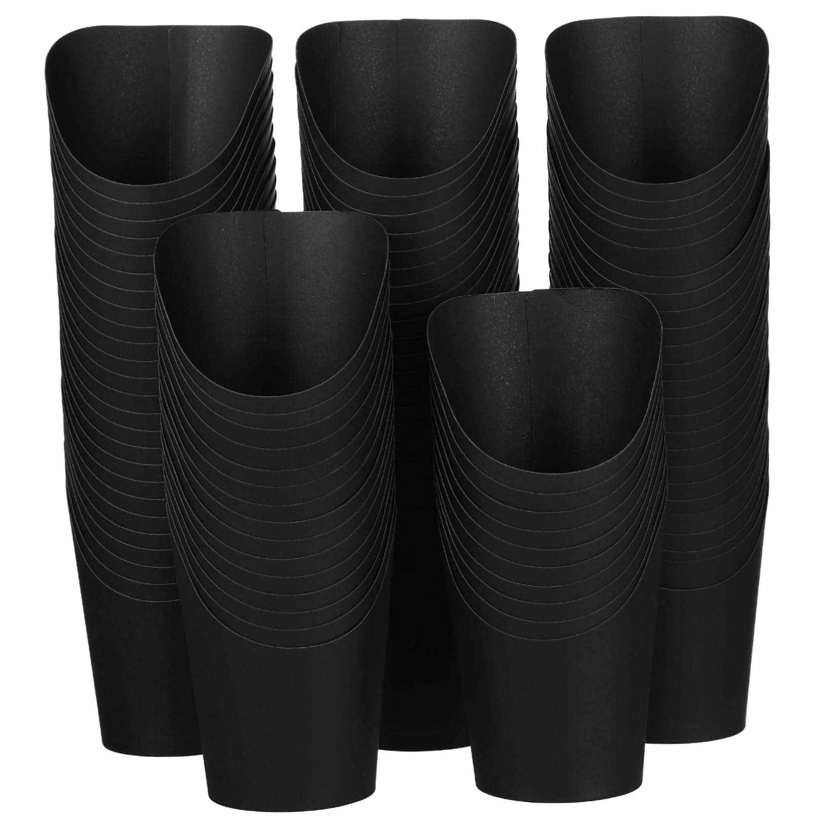 Papier Snackbecher Große Kapazität 100 Stück 14oz Schwarze mit schrägem Öffnungsdesign Einwegbecher für Food Trucks und Partys
