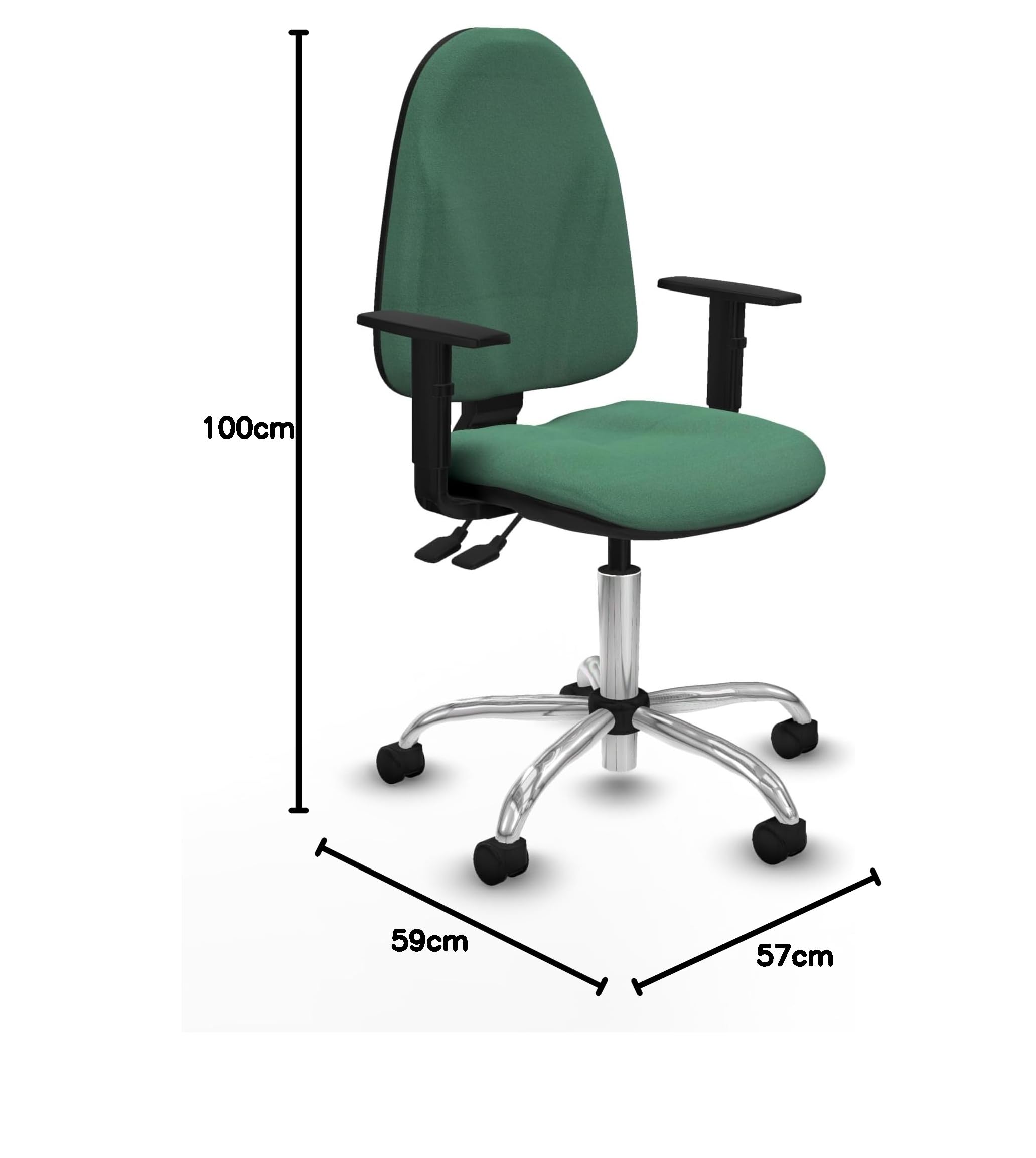Piqueras y Crespo - Sedia ergonomica da laboratorio Algarra con braccioli 1D, meccanismo Ainscro, schienale regolabile in altezza, ideale per lavorare comodamente
