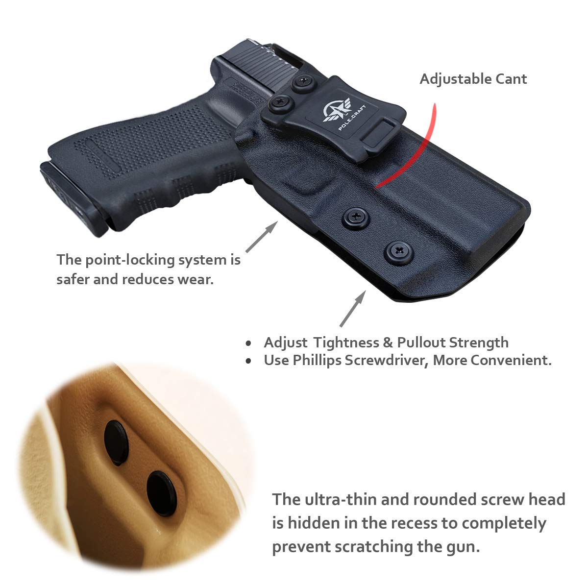 Inside The Waistband IWB Kydex Magazine Carrier Mag Holster Custom For Glock 19 23 26 27 32