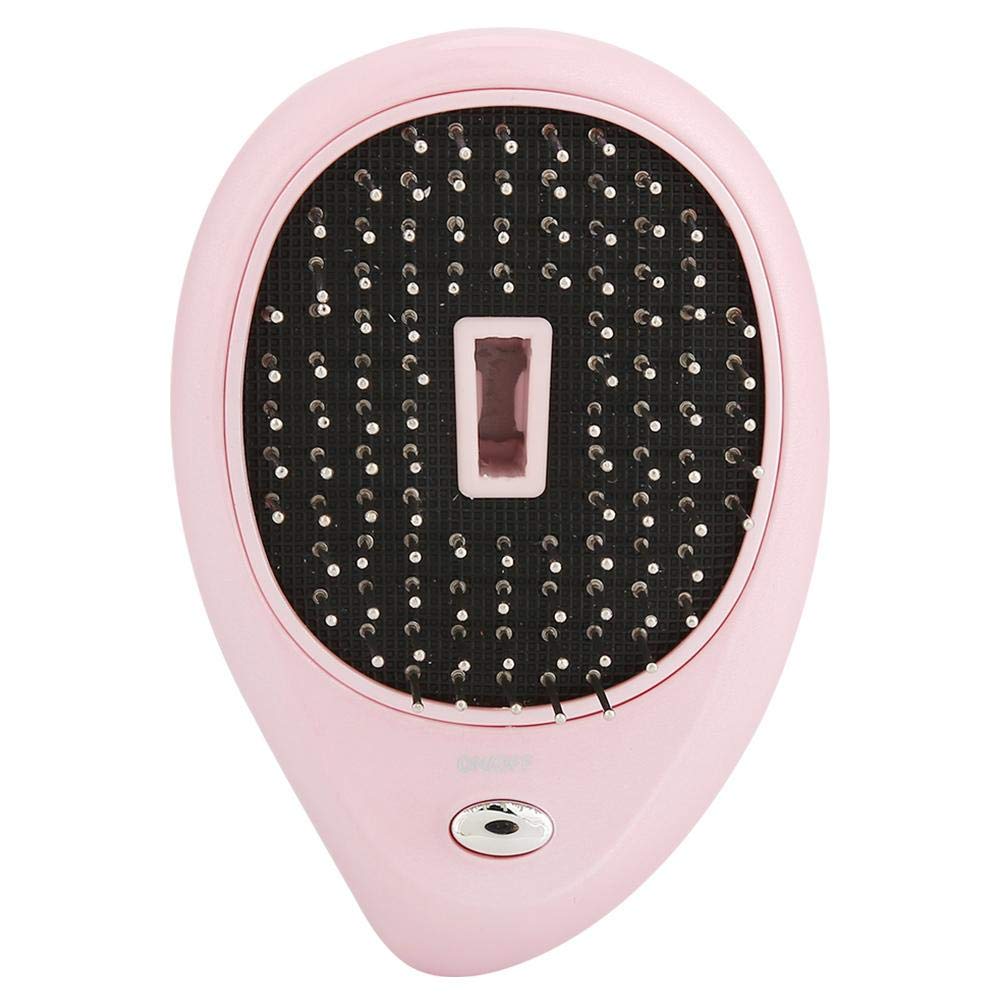 Spazzola elettrica portatile ionica mini spazzola per capelli pettine elettrico del cuoio capelluto massaggiante spazzola per la cura vibrazione massaggio pettine spazzola per capelli (rosa)