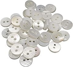 River Natural Mother of Pearl Sewing Buttons - Made and Dispatched from Spain - Pack of 50 - 8mm