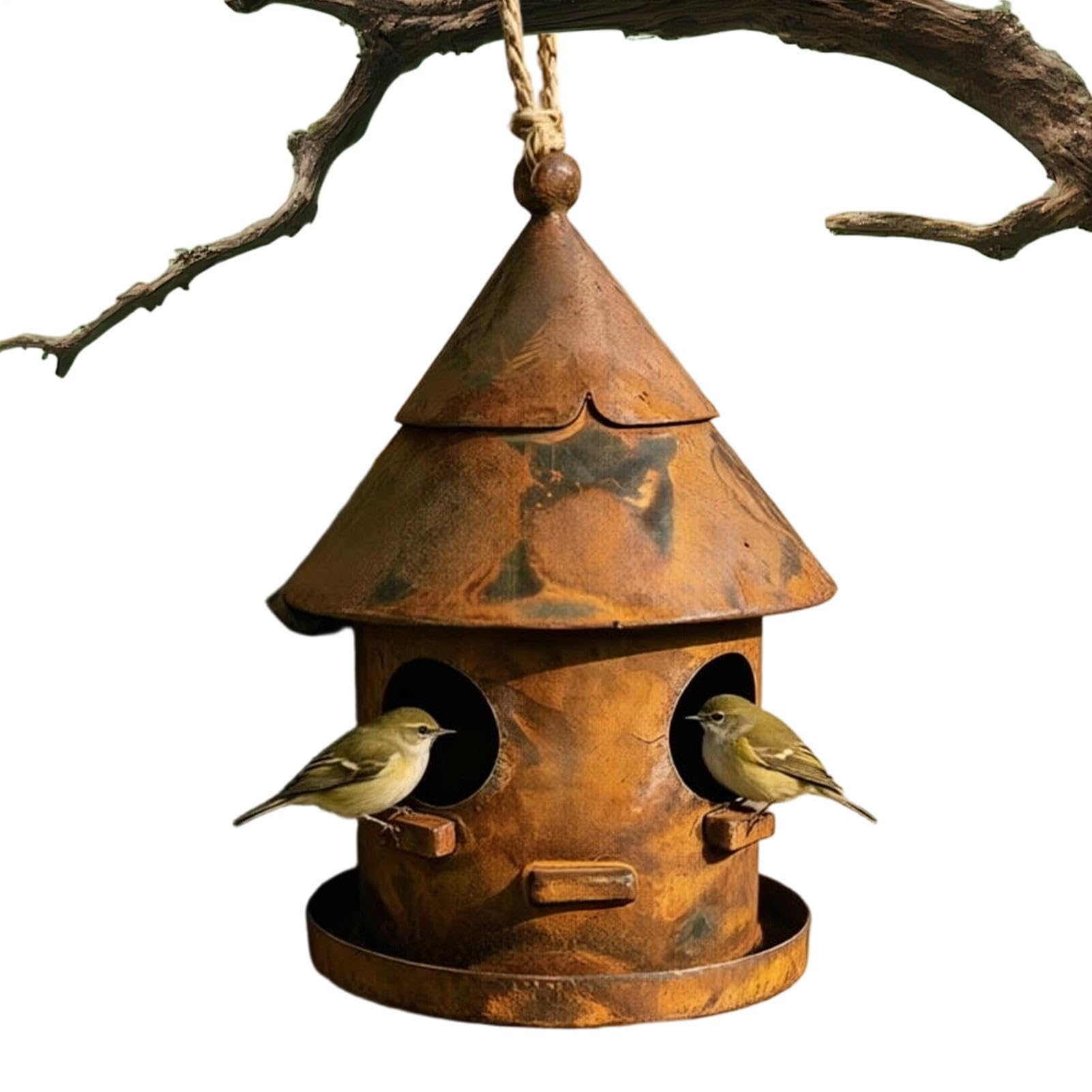 Maison à oiseaux en métal : cottage vintage extérieur pour votre jardin